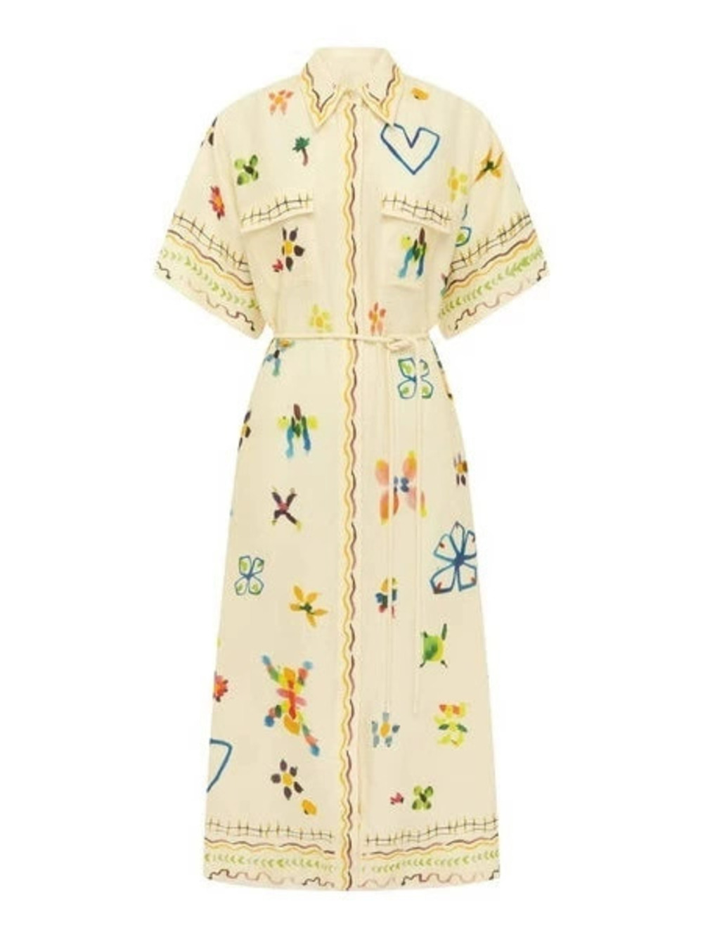 ZARA Stylish Casual Linen Tie Front Cardigan Dress